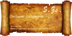 Selyem Zsigmond névjegykártya